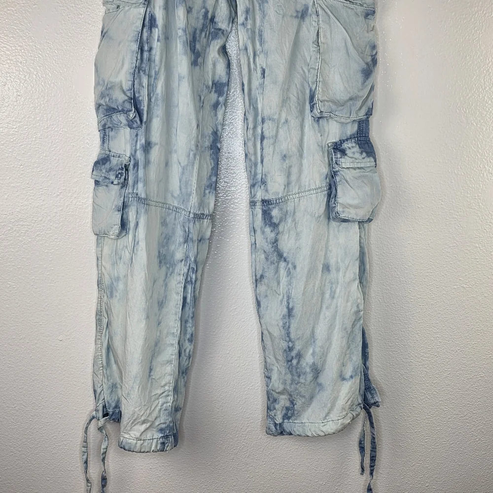 NWT The Nu Vintage Light Blue Tie Dye Cargo Pants Size Medium
